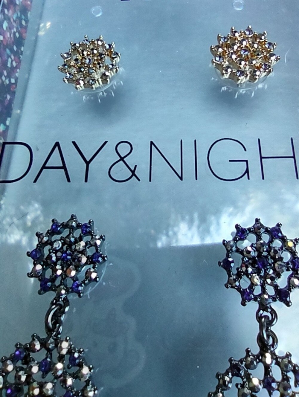 INC Day & Night Costume Jewelry Pierced Earrings Two Pair Goldtone And Hemitite
